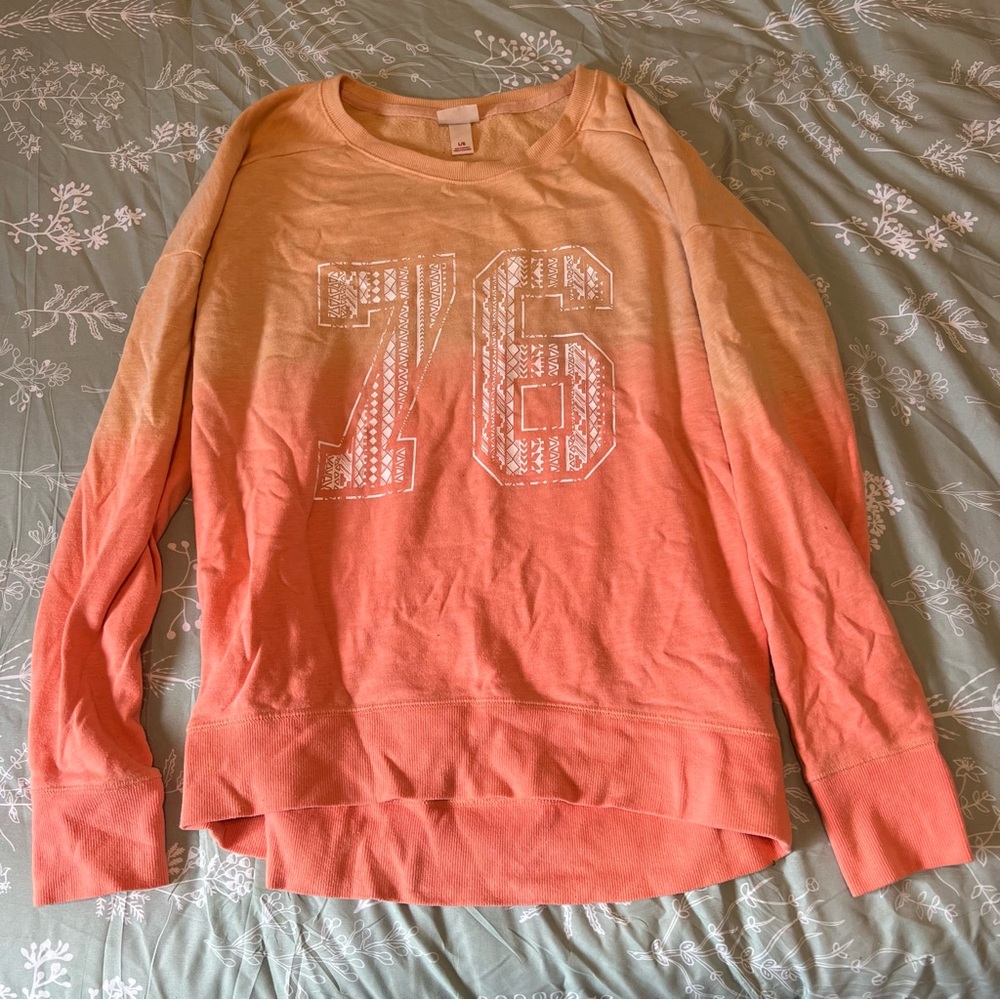 Cozy Orange Crew Neck Sweater with Soft Knit Fabric
